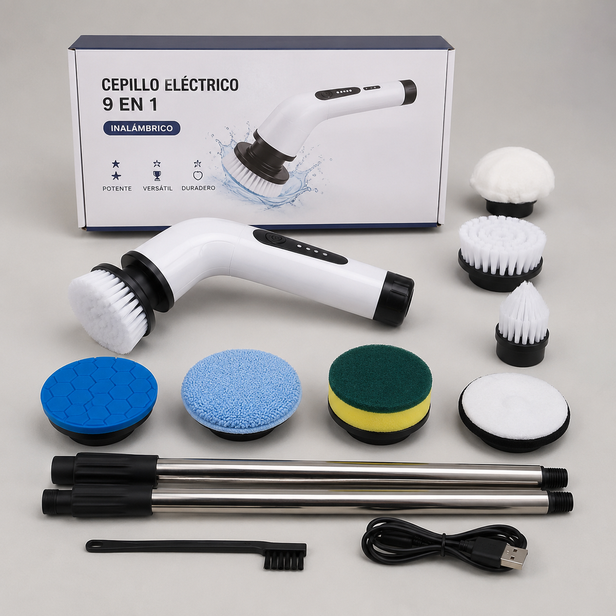 🧼 CEPILLO DE LIMPIEZA ELÉCTRICO 9 EN 1 🧼 ✨ LIMPIEZA PROFUNDA SIN ESFUERZO EN CADA RINCÓN ✈ ENVÍO GRATIS | 🚚 PAGO CONTRAENTREGA
