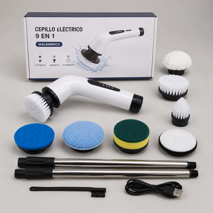 🧼 CEPILLO DE LIMPIEZA ELÉCTRICO 9 EN 1 🧼 ✨ LIMPIEZA PROFUNDA SIN ESFUERZO EN CADA RINCÓN ✈ ENVÍO GRATIS | 🚚 PAGO CONTRAENTREGA