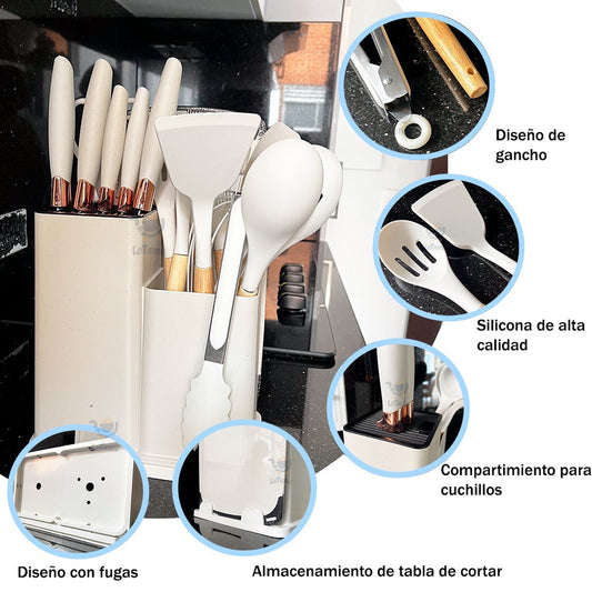 🍳 SET DE COCINA 19 UTENSILIOS CALIDAD PREMIUM® 🍳 ✨ TODO LO QUE NECESITAS PARA COCINAR COMO PRO ✈ ENVÍO GRATIS | 🚚 PAGO CONTRAENTREGA